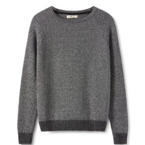 Theory Wool Two Tone Gray Black Long Sleeve Crew Neck Sweater Small P